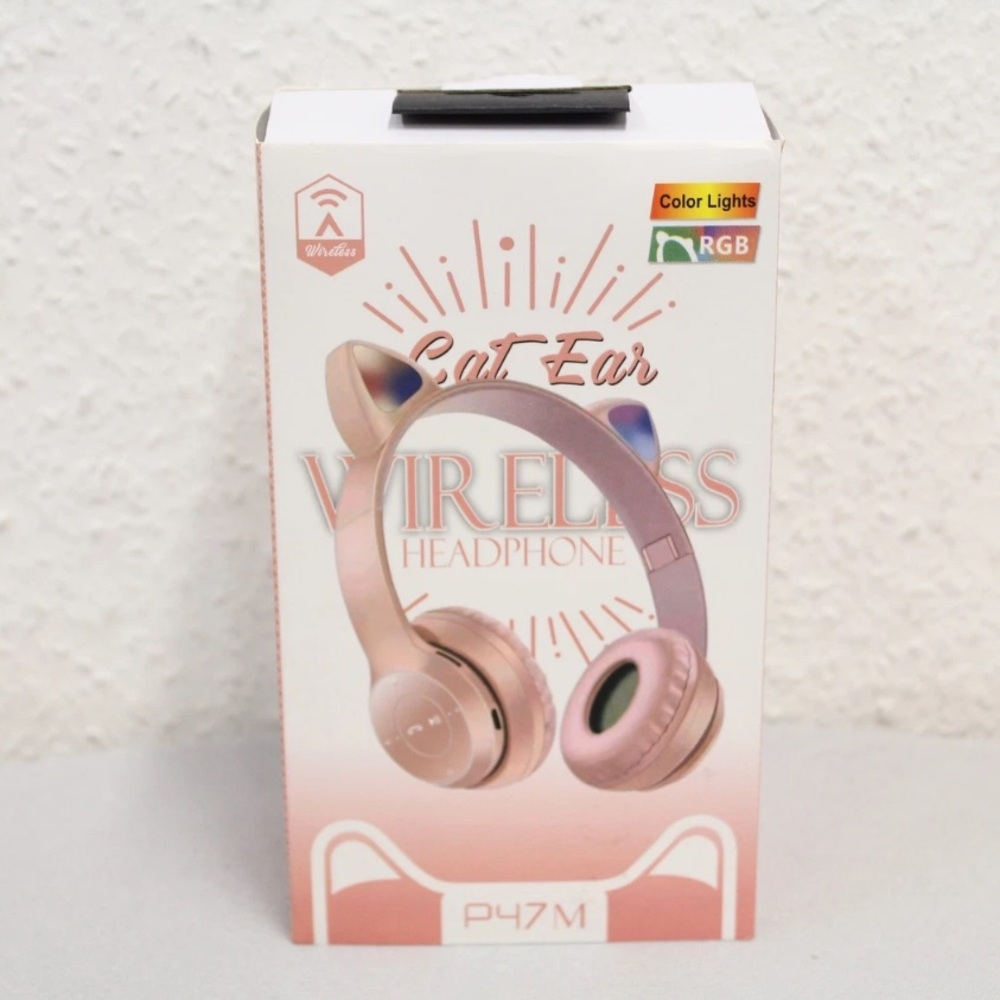 Cat Ear Pink Wireless Headphones